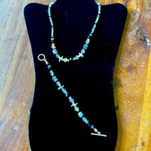 NWOT Swarovski crystal necklace and bracelet set